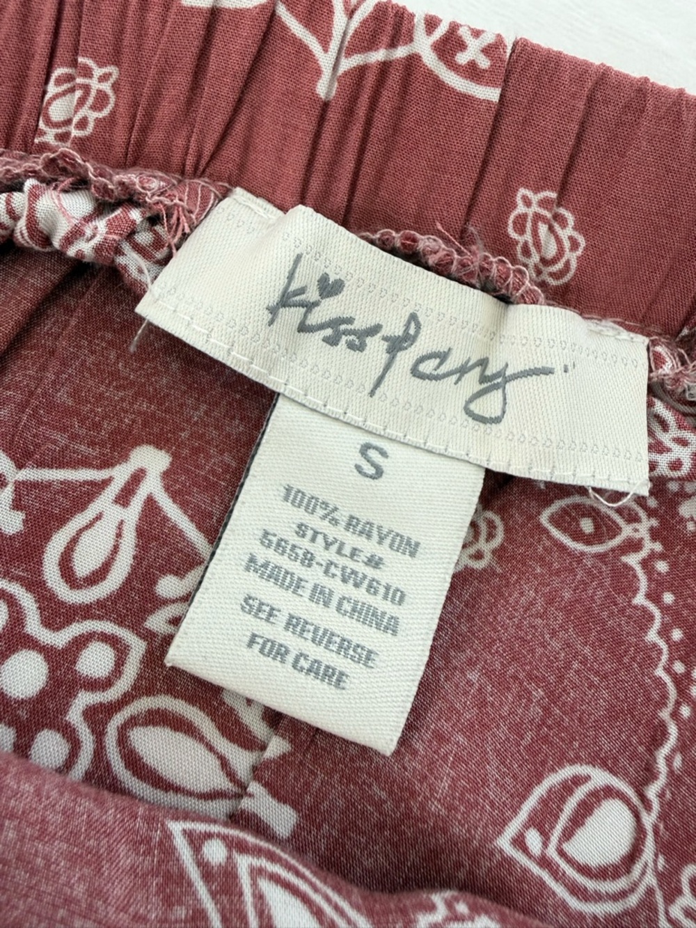 Kiss & Cry Bandana Print Maxi Skirt Size Small Boho Western Rayon A-Line - Picture 3 of 16